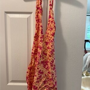 Motel Rocks Pink Floral Halter Mini Dress